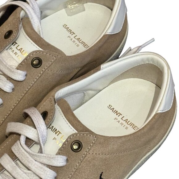 Saint Laurent Authenticated Suede Sneakers, Tan, Size 39.5 EU, 9.5 US - Picture 7 of 14
